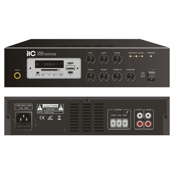 Mixer audio cu amplificator ITC T-B60